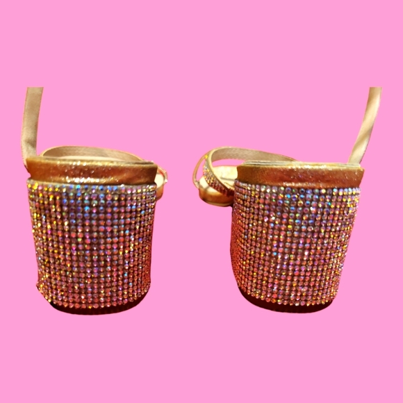 Delicacy Glittering Gold and Silver Heels - Picture 2 of 6